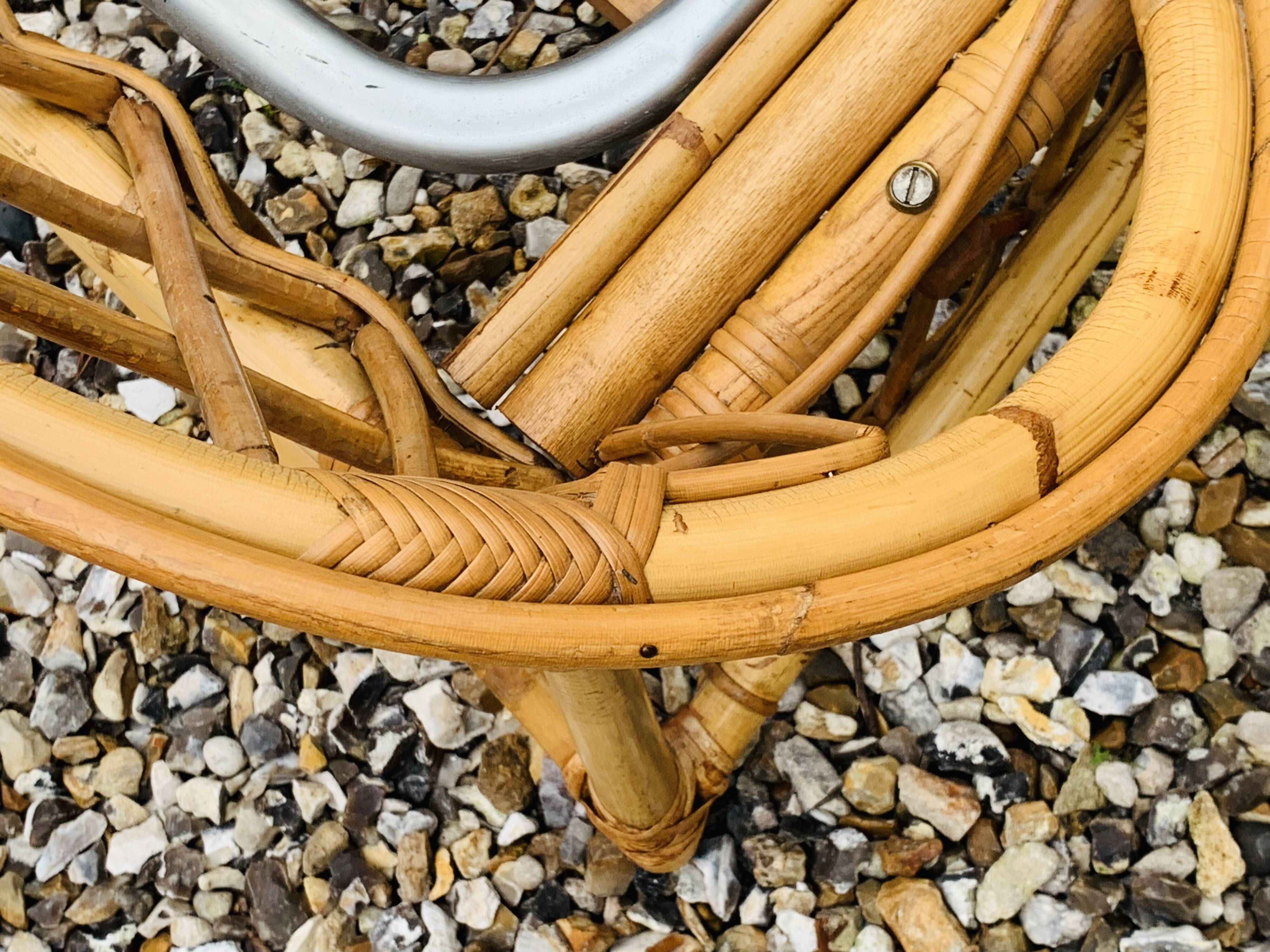 Rattan basket bed 90x190 vintage 1960