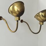 Pair of vintage brass wall lights, France 1970