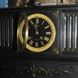 Old 19th century mabre fireplace clock with statue