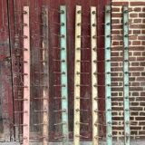 Antique coat rack with 12 hooks on wood (in different colors)