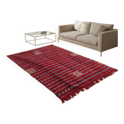 Tapis marocain kilim rouge 140x230 cm
