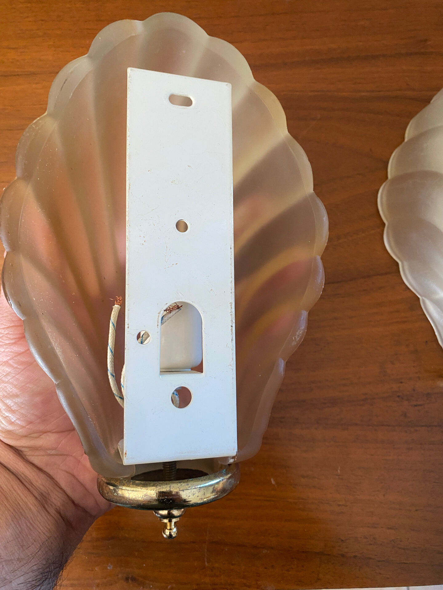 Pair of Art Deco shell wall lights
