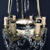 Lustre 6 lights in Crystal, Bronze, and Earthenware