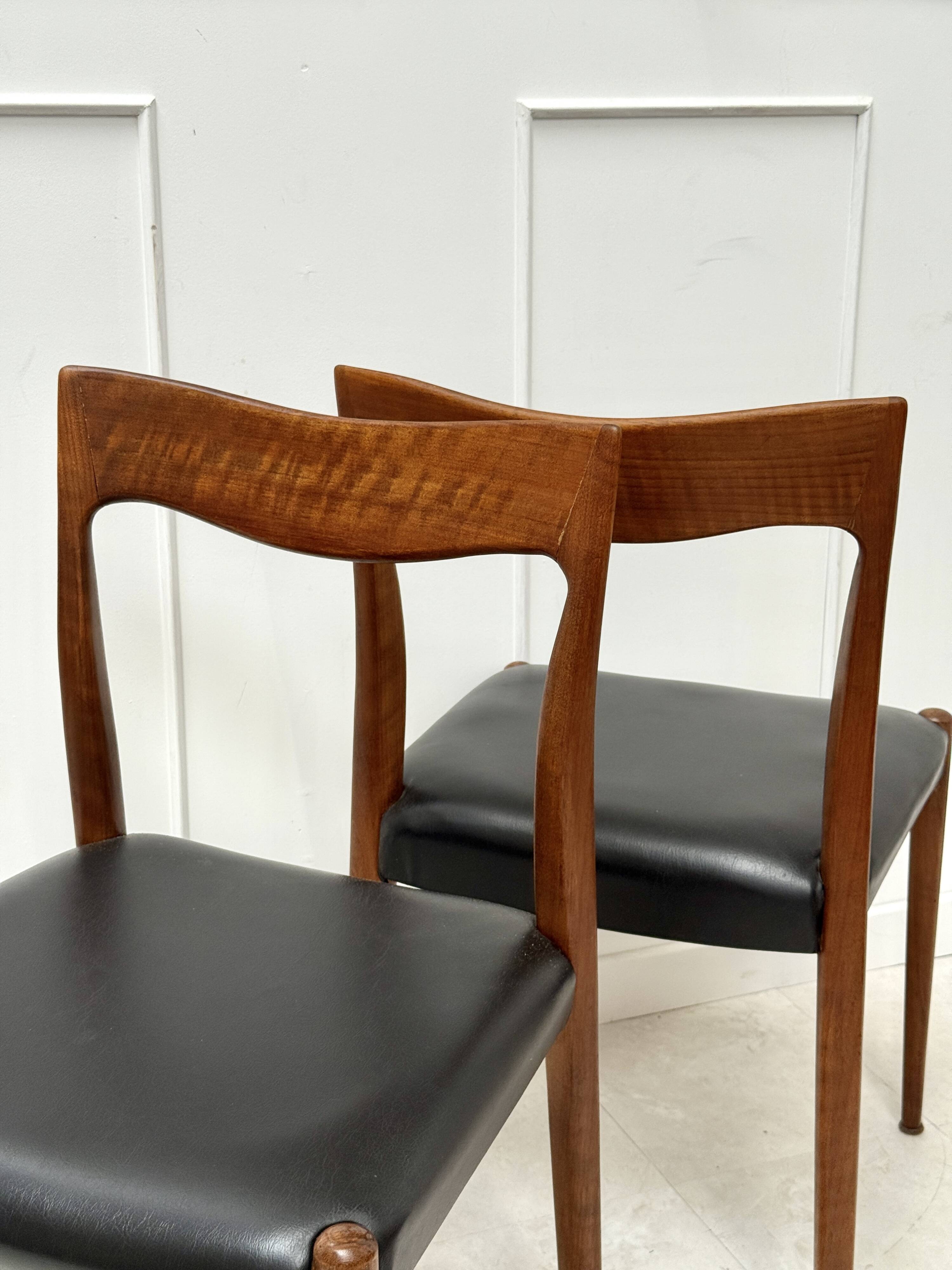 Set of 5 Danish teak chairs