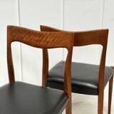 Set of 5 Danish teak chairs