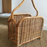 Rattan magazine holder