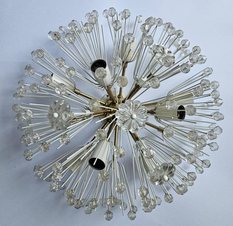 Important flush mount lamp from the middle of the last century Emil Stejnar for Rupert Nikoll. Austria, 1960s