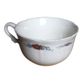 Ecru cup with flowers Alsace Sarreguemines pottery