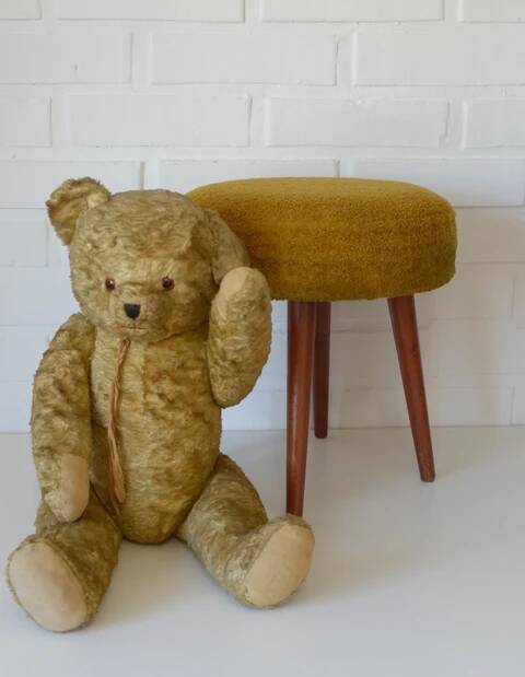 Vintage Space Age Stool: Mid Century Ottoman, Yugoslavia 1960s