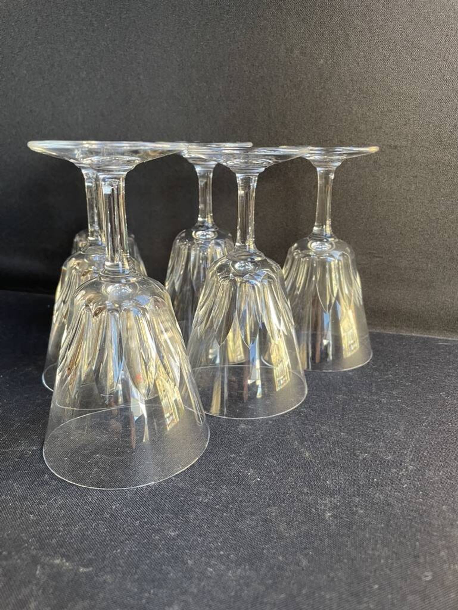 6 verres à vin baccarat service côte d’azur -taille n°3 - estampillés