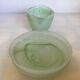 Trio of empty pockets bag makers green glass paste