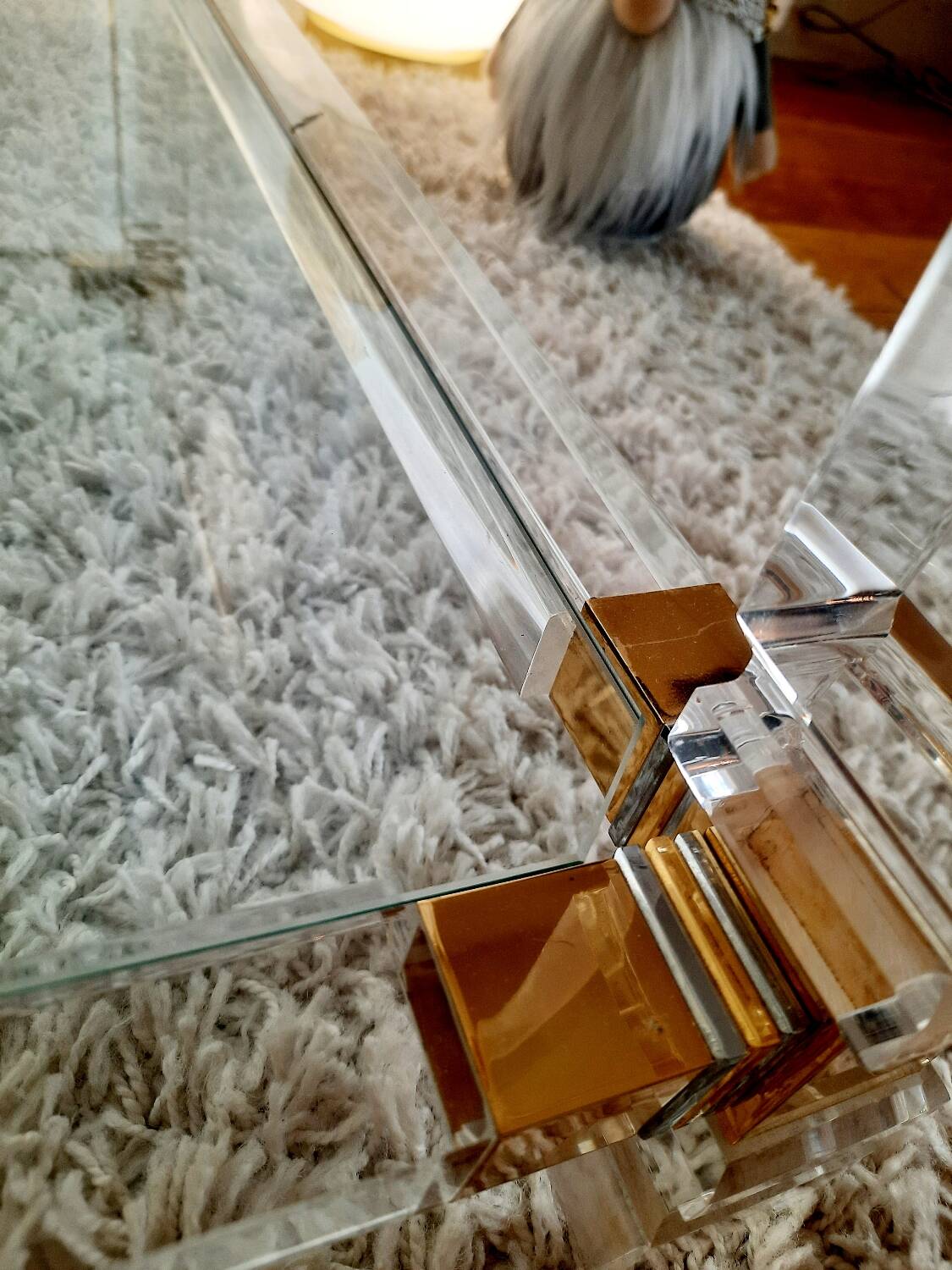 Coffee table in Altuglass "Romeo" 70s/80s