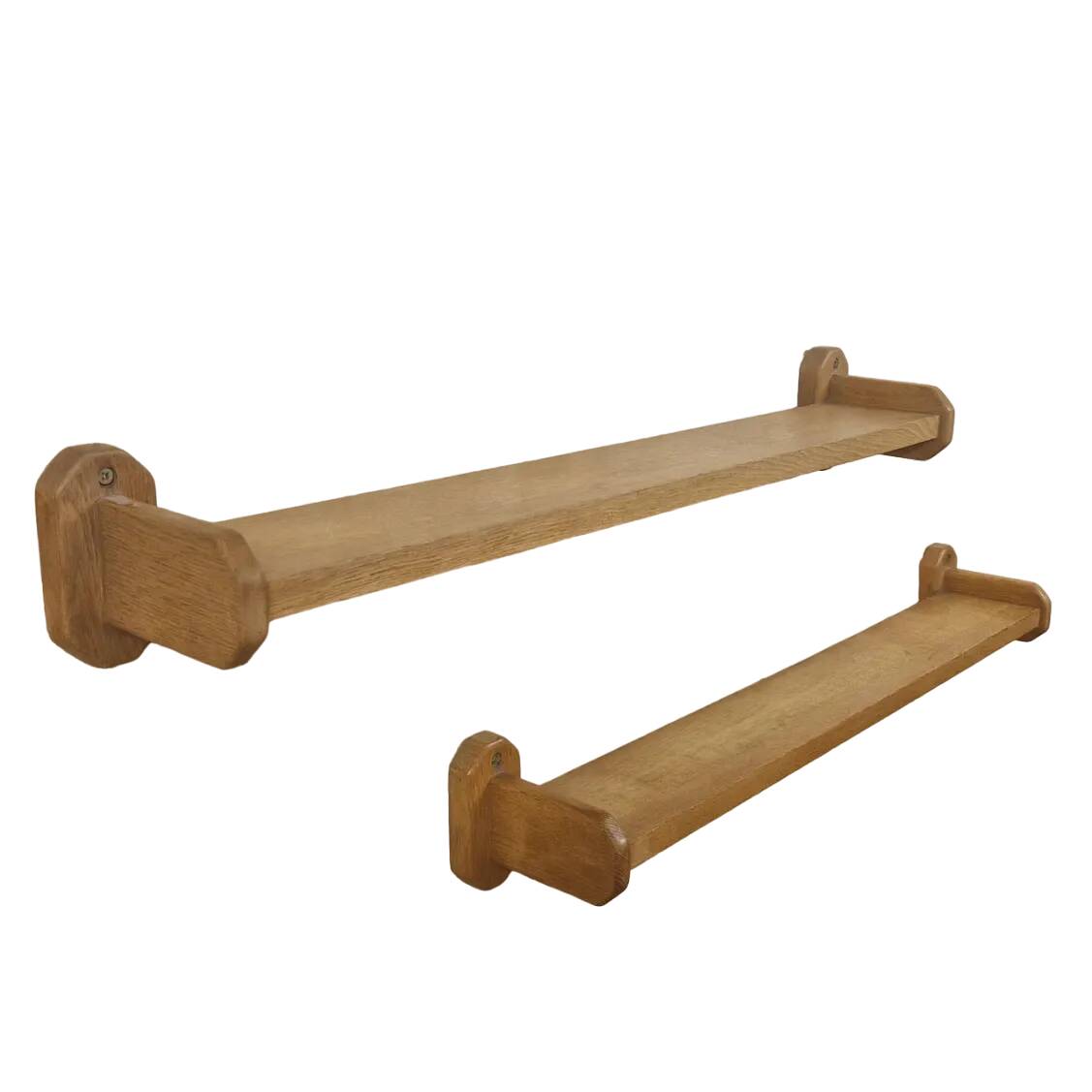 Pair of vintage shelves in solid light oak, Guillerme et Chambron