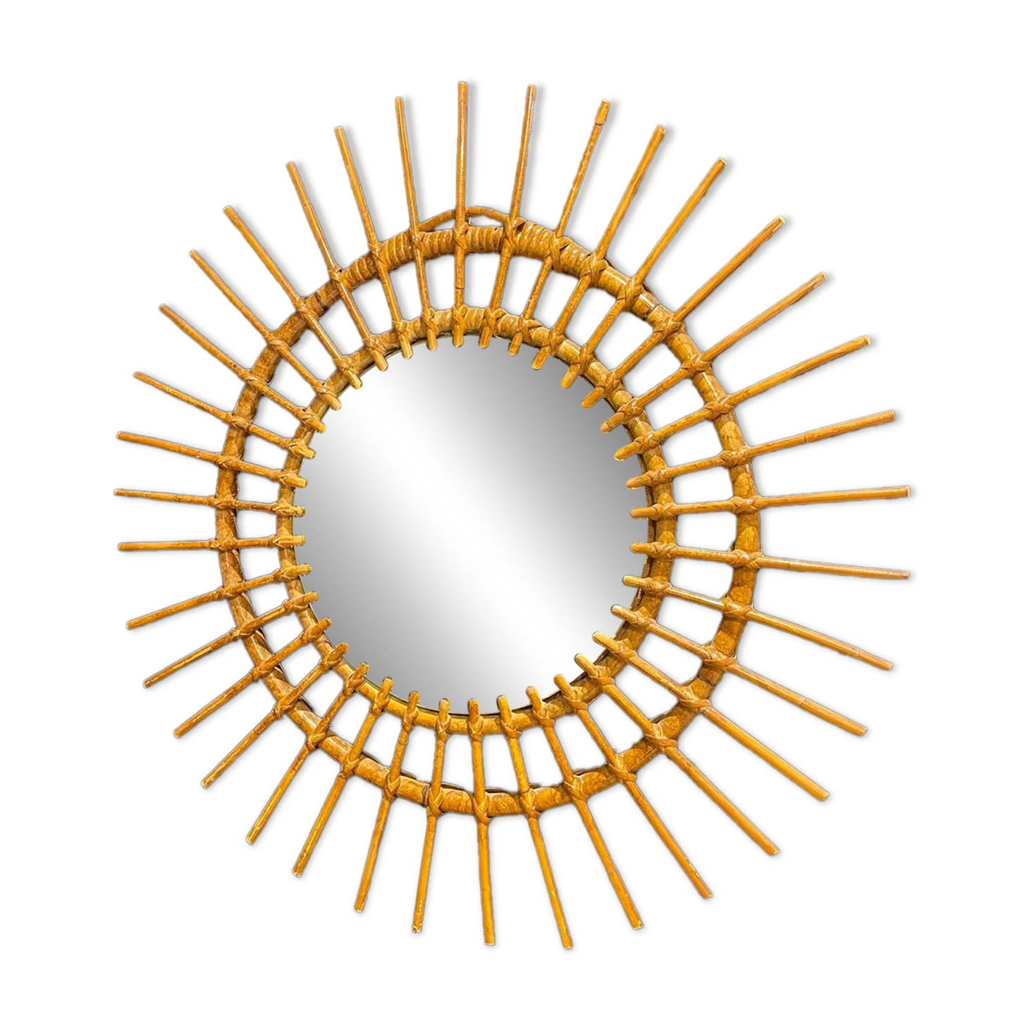 Rattan sun mirror 1960 55 cm