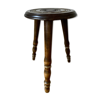 Tabouret tripode en bois