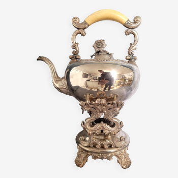 Samovar bouilloire métal argenté xixème