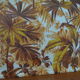 Tray with foliage decoration - 70s - authentic vintage