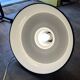 Industrial pendant light in black and white enamelled sheet metal factory bowl