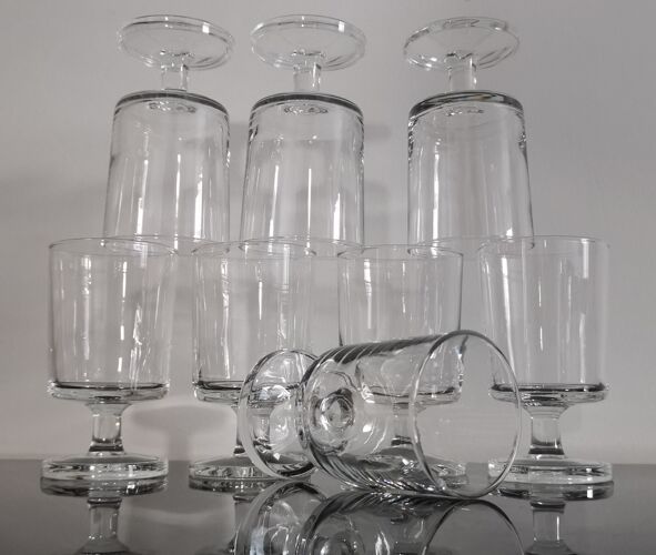 Set of 8 glasses of white wine Cavalier Luminarc transparent vintage