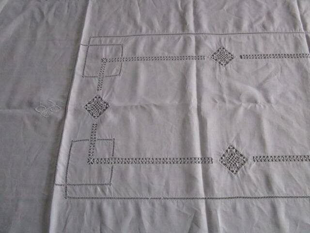 Old embroidered tablecloth - monogrammed: 300x160cm