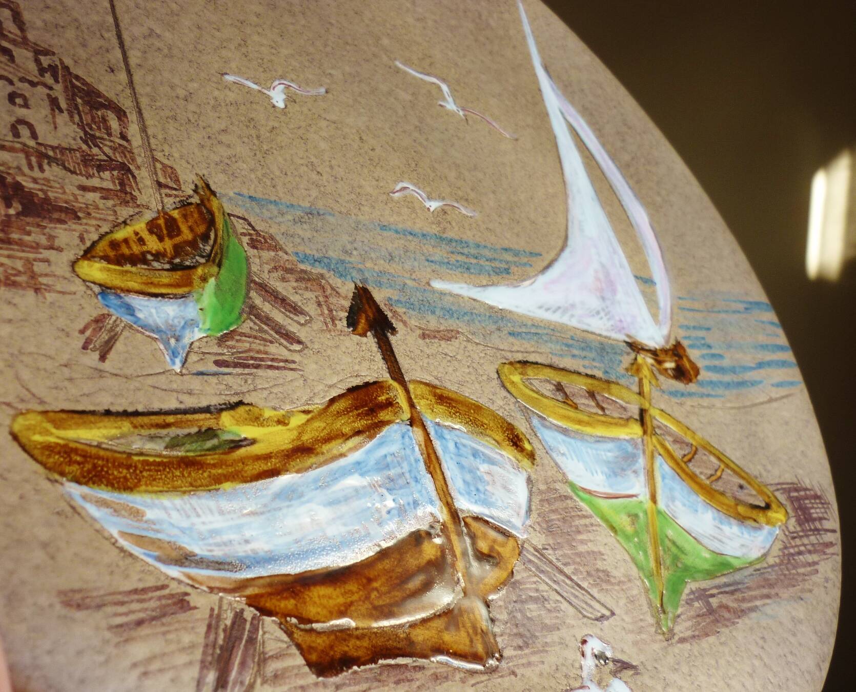 Mabyjo's Musarra Vallauris, decorative glazed ceramic dish, 1960s