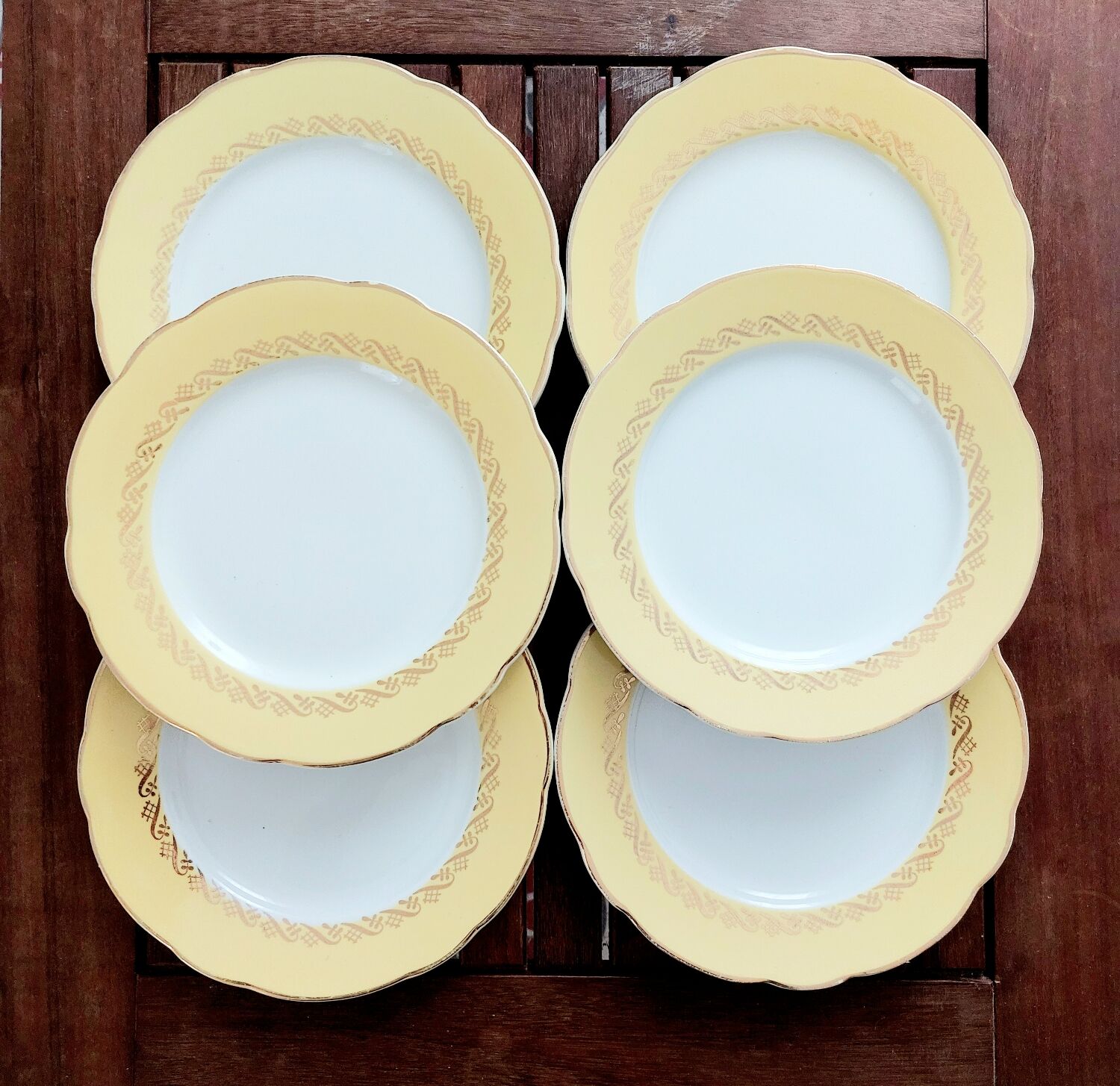 6 antique dessert plates