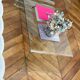Vintage coffee table in curved corrugated tempered glass minimalist design