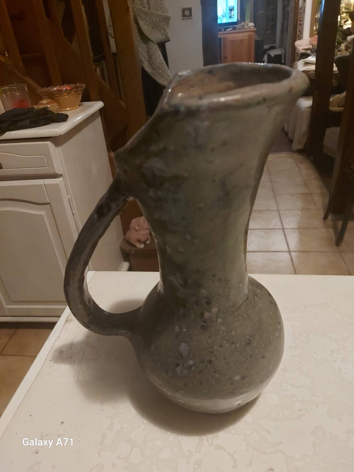 Jug, ancient glazed stoneware pitcher.