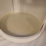 Pair of stackable vintage ABS plastic cylindrical bedside tables