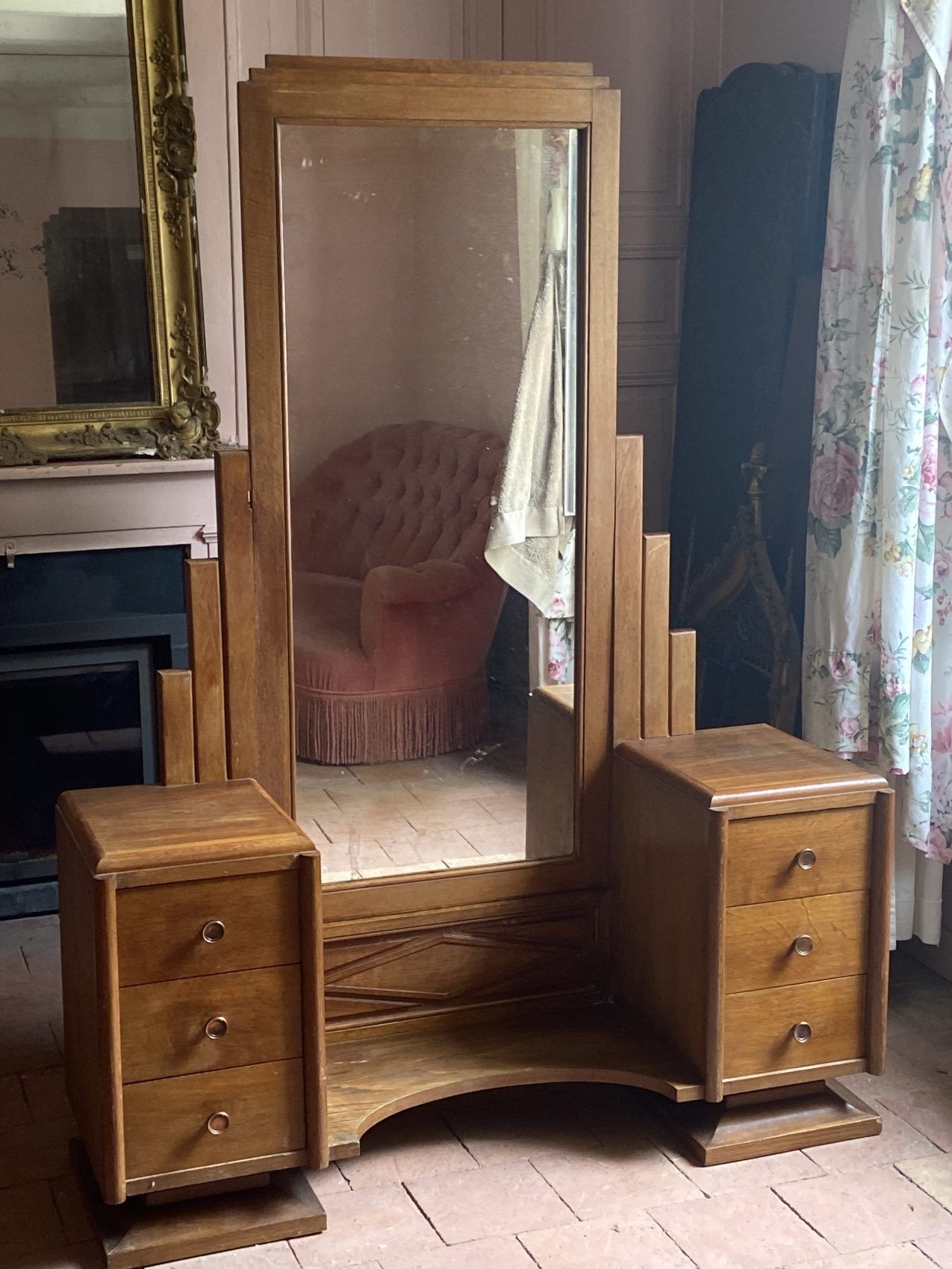 Art Deco dressing table in solid oak – 1920s/1930s