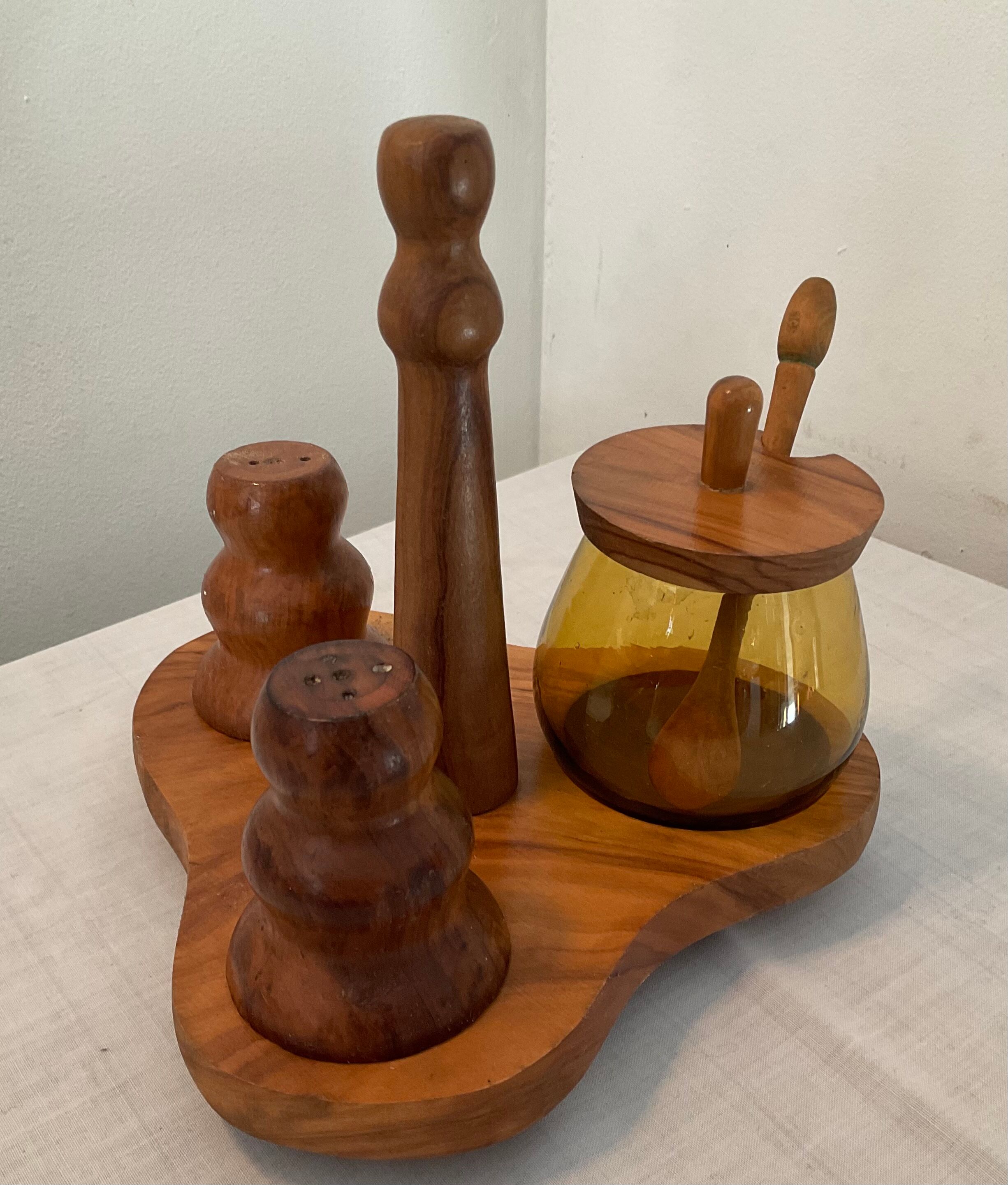 Scandinavian wooden table servant from the 70s