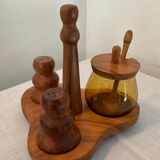 Scandinavian wooden table servant from the 70s