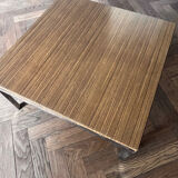 Coffee table chrome base and teak top from the 70s