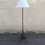 Brutalist wrought iron floor lamp