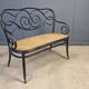 Art nouveau settee no. 2 in bent wood and cane by Thonet Brothers, Austria 1900s