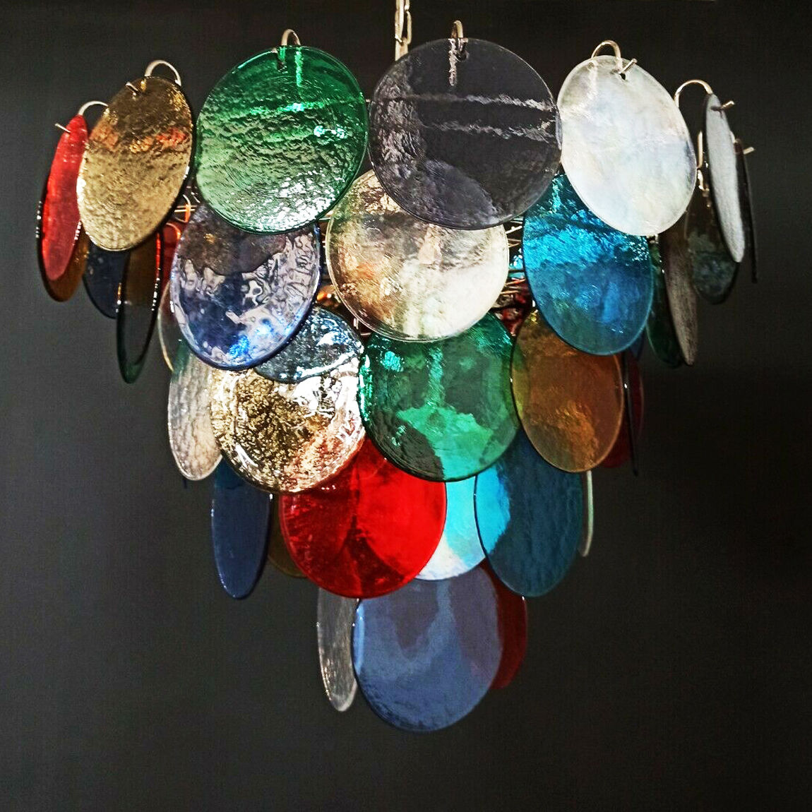 Chandelier 10 fires in murano glass, Italy, 80s