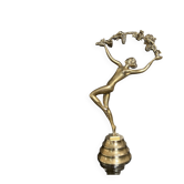 Ballerine Style Art Déco En Laiton / Bronze 29cm (Années 1920s)