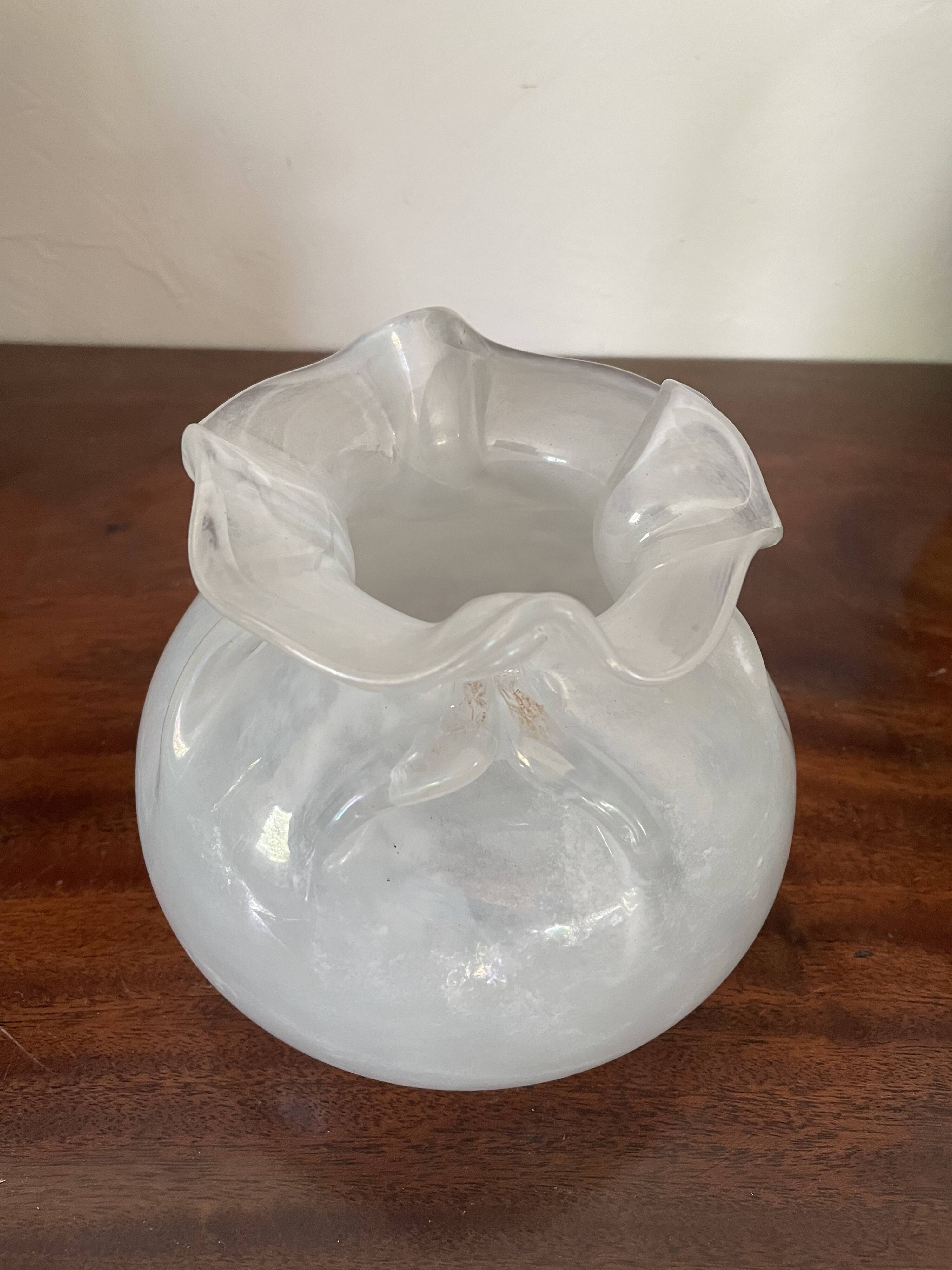 handmade blown glass ball vase Maure Vieil