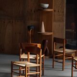 Set of 6 'Folkestole' J39 dining chairs by Børge Mogensen in oak, FDB Møbler, 1950s.