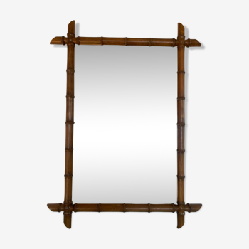 Vintage bamboo mirror, 90x65 cm