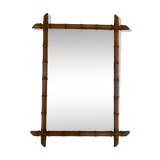 Vintage bamboo mirror, 90x65 cm