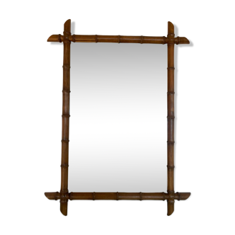 Miroir bambou vintage, 90x65 cm