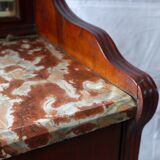 Bedside table, mahogany, marble top and mirror.
