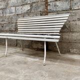 Old vintage garden bench with 2 wooden place, 1950s