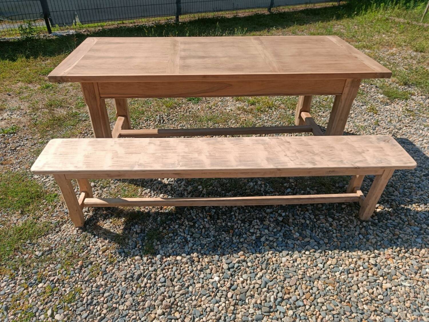 Farmhouse table with bench