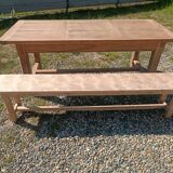 Farmhouse table with bench