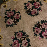Round vintage wool rug 145cm
