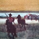 Reproduction on canvas, Manade in Camargue by Valadié