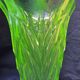Antique Art Deco Bohemian uranium vase / geometric glass