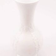 Vintage white porcelain vase Royal Porzellan Royal Bavaria KPM with textured patterns.